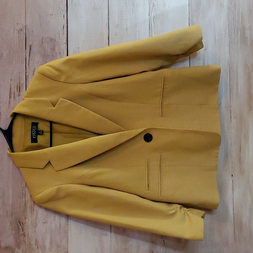 Kasper Mustard Shawl-Collar Blazer